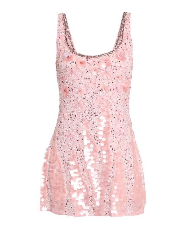 Sarine Beaded Mini Party Dress